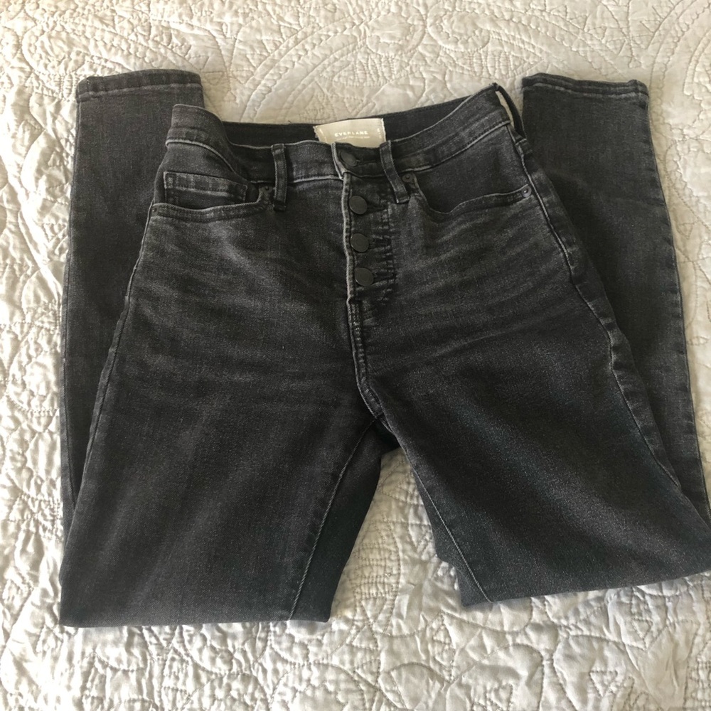 Everlane Stretch High Rise Skinny Button Fly - Picture 4 of 7